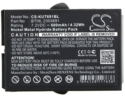 Replacement Battery for IKUSI  2303691 – Crane Remote Control – 600mAh / 4.32Wh / 7.2V