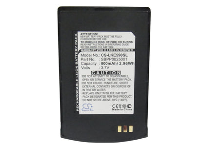 Replacement Battery for LG  KE590 – Mobile, SmartPhone – 800mAh/2.96Wh / 3.7V