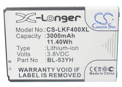 Replacement Battery for LG  AKA – Mobile, SmartPhone – 3000mAh / 11.40Wh / 3.8V