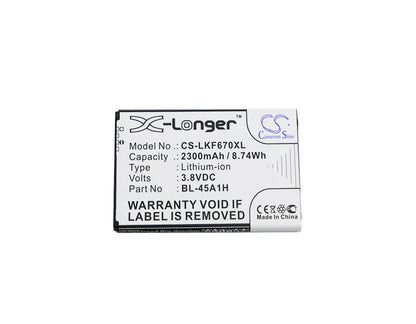 Replacement Battery for LG  F670 – Mobile, SmartPhone – 2300mAh / 8.74Wh / 3.8V