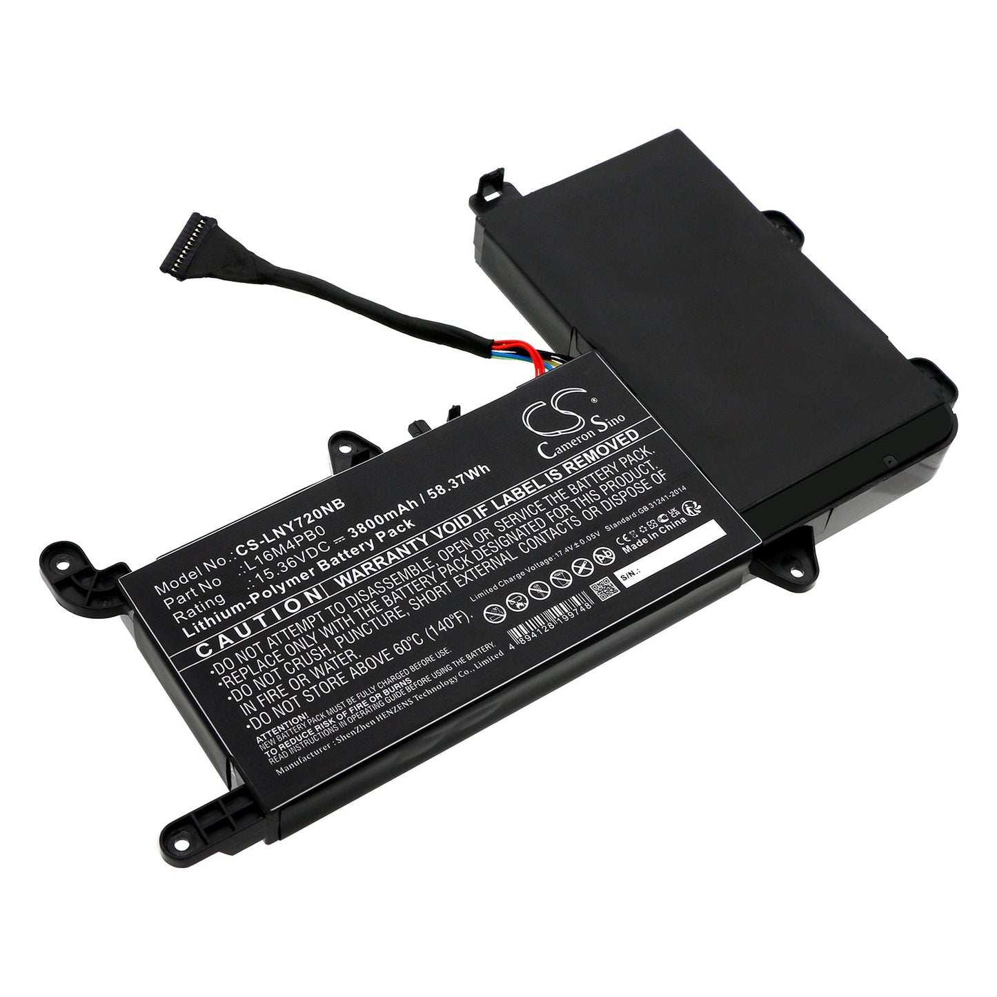 Replacement Battery for Lenovo  Legion Y720 15IKB 80VR002EMH – Notebook, Laptop – 3800mAh / 58.37Wh / 15.36V