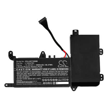 Replacement Battery for Lenovo  Legion Y720 15IKB 80VR002EMH – Notebook, Laptop – 3800mAh / 58.37Wh / 15.36V