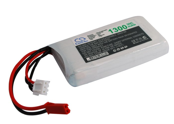 Replacement Battery for RC  CS-LP1302C30RT – Heli/Airplane – 1300mAh / 9.62Wh / 7.4V