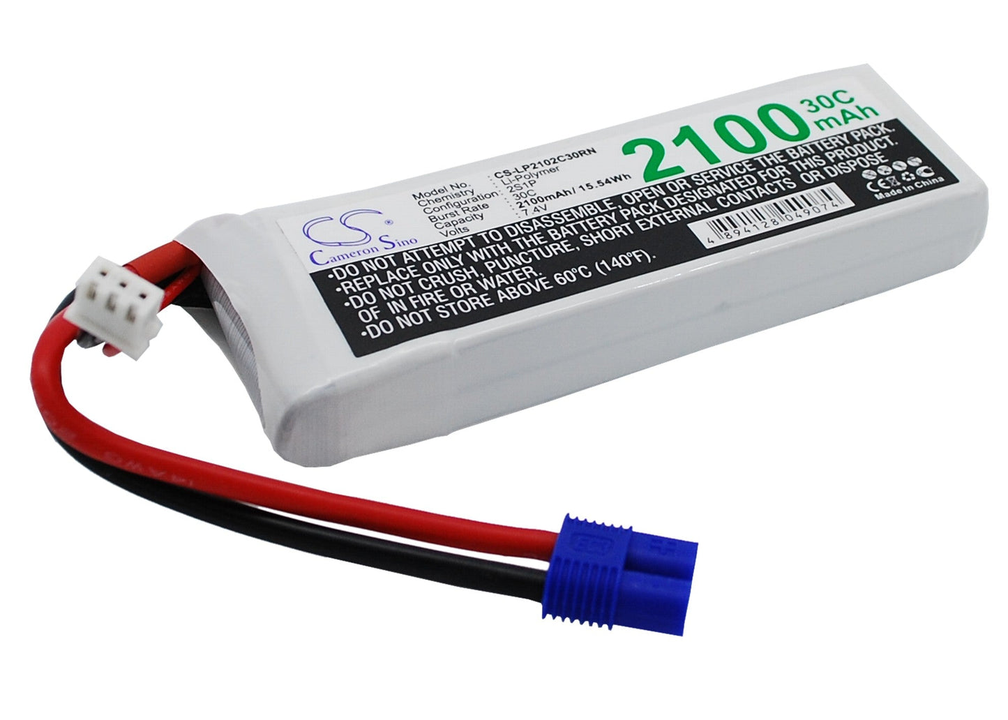 Replacement Battery for RC  CS-LP2102C30RN – Drones – 2100mAh / 15.54Wh / 7.4V