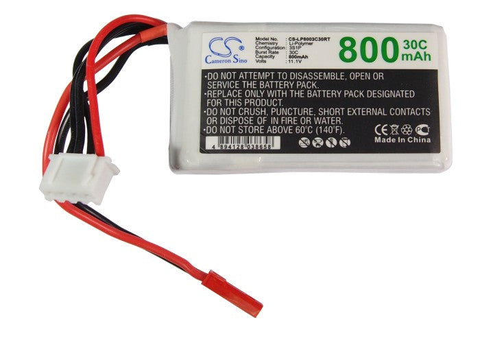 Replacement Battery for RC  CS-LP8003C30RT – Heli/Airplane – 800mAh / 8.88Wh / 11.1V