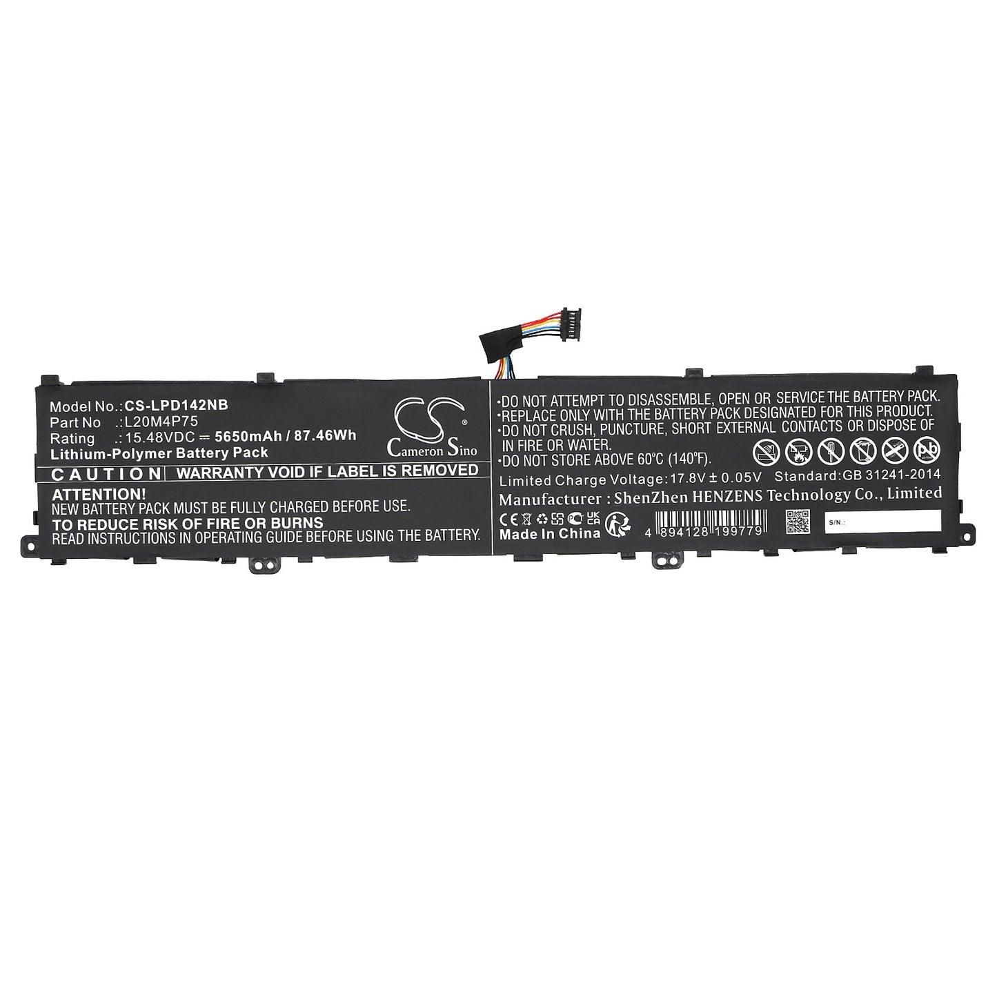 Replacement Battery for Lenovo  ThinkPad P1 Gen 4 20Y30002IX – Notebook, Laptop – 5650mAh / 87.46Wh / 15.48V