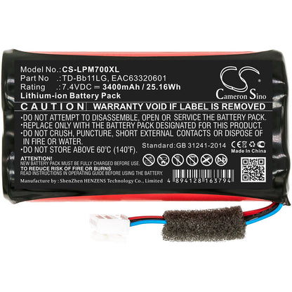 Replacement Battery for LG  Music Flow P7 – Speaker – 3400mAh / 25.16Wh / 7.4V