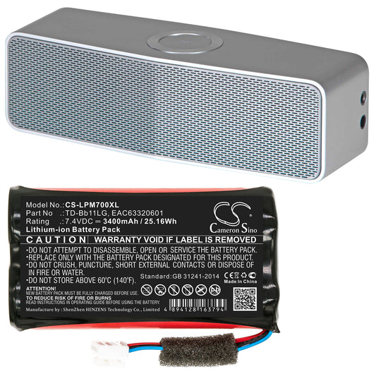 Replacement Battery for LG  Music Flow P7 – 3400mAh / 25.16Wh