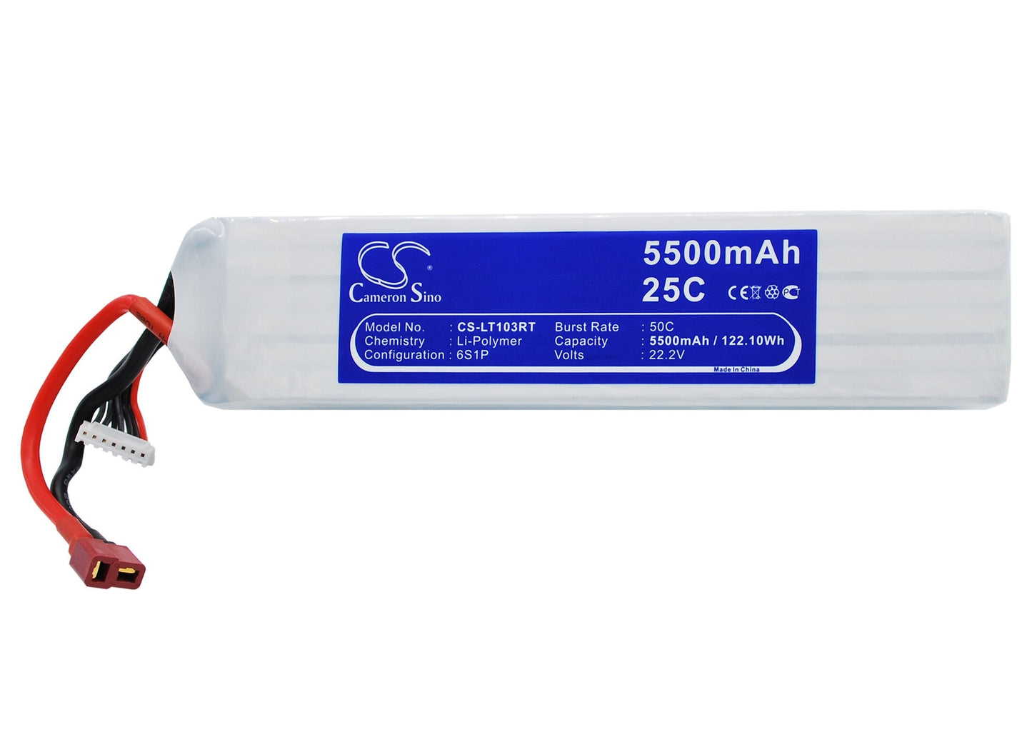 Replacement Battery for RC  CS-LT103RT – Heli/Airplane – 5500mAh / 122.10Wh / 22.2V
