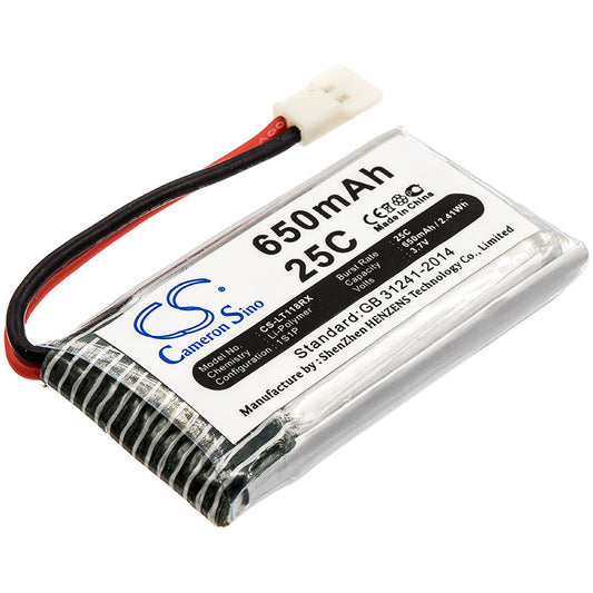 Replacement Battery for Hubsan  H107 – FPV – 650mAh / 2.41Wh / 3.7V