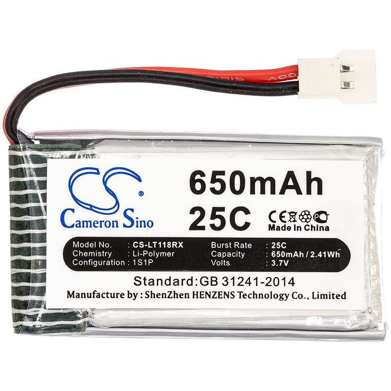 Replacement Battery for Cheerson  CX-30W – Drones – 650mAh / 2.41Wh / 3.7V