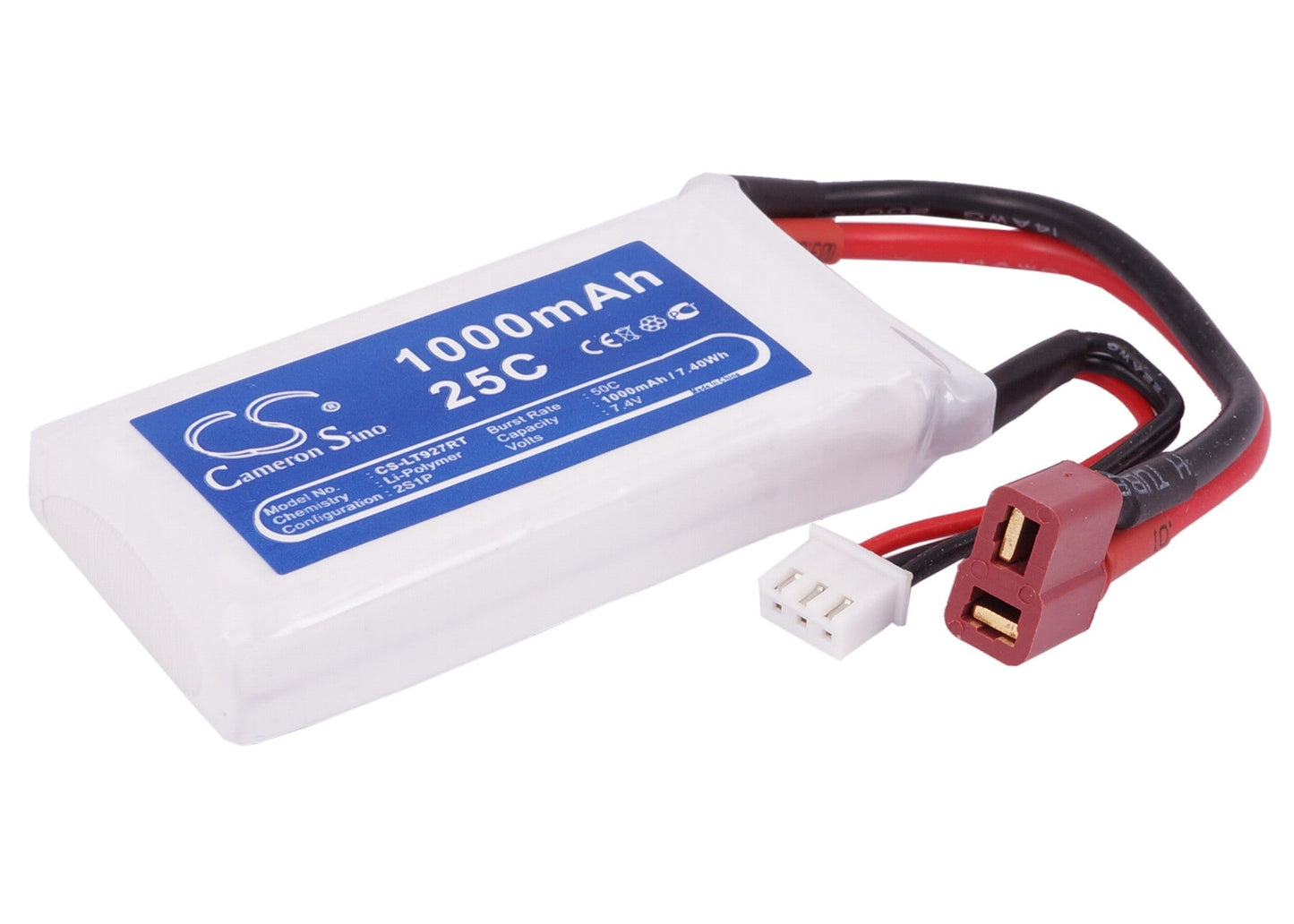 Replacement Battery for RC  CS-LT927RT – Heli/Airplane – 1000mAh / 7.40Wh / 7.4V