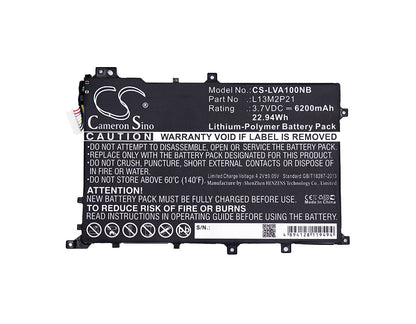 Replacement Battery for Lenovo  Ideapad A10 – Notebook, Laptop – 6200mAh / 22.94Wh / 3.7V