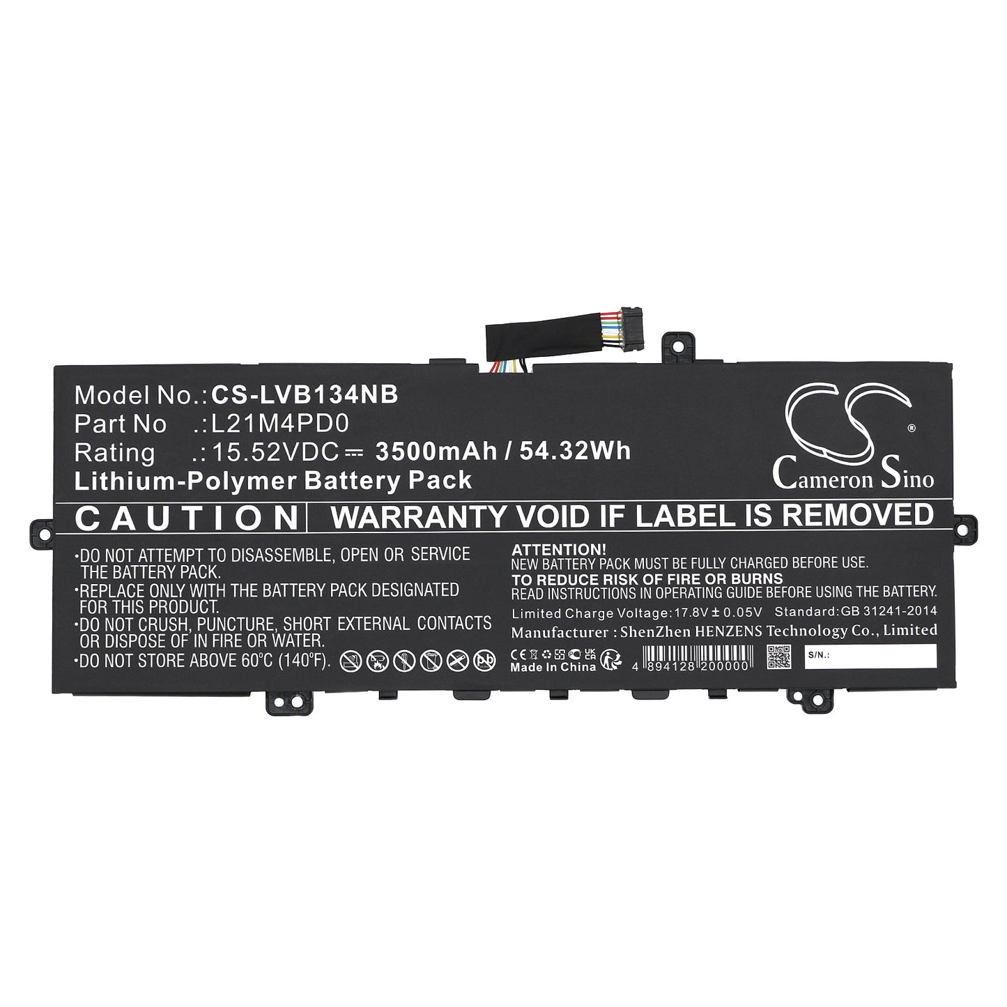 Replacement Battery for Lenovo  ThinkBook 13s G4 ARB 21AS0005P – Notebook, Laptop – 3500mAh / 54.32Wh / 15.52V
