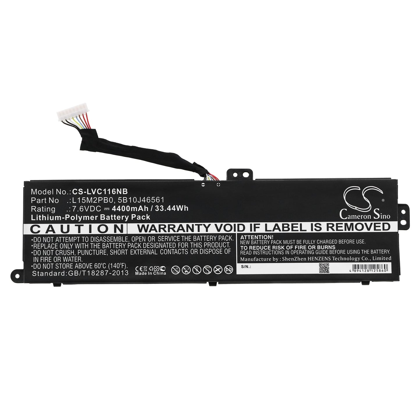 Replacement Battery for Lenovo  100S-11IBY – Notebook, Laptop – 4400mAh / 33.44Wh / 7.6V