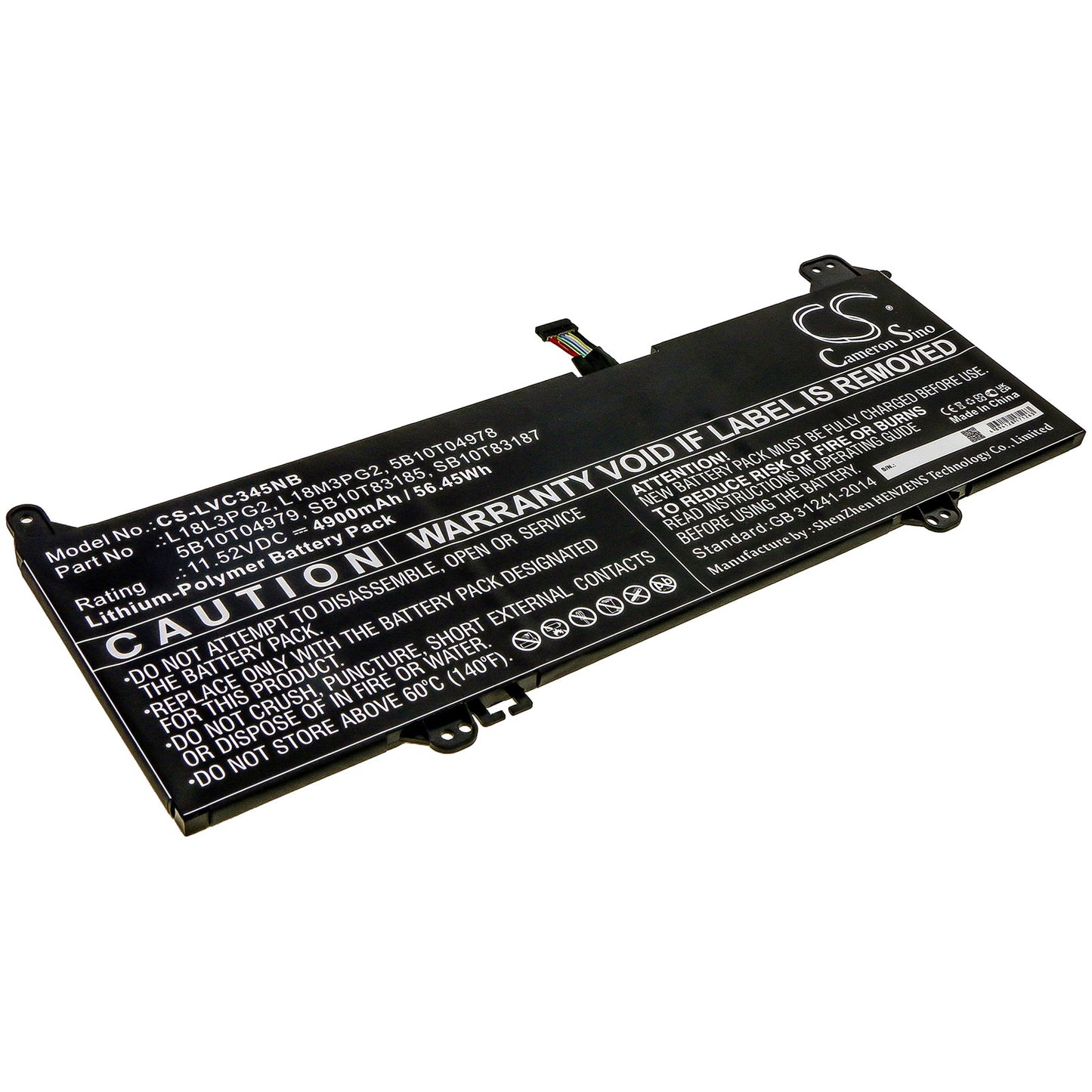 Replacement Battery for Lenovo  14e ChromeBook 81MH000YAU – Notebook, Laptop – 4900mAh / 56.45Wh / 11.52V