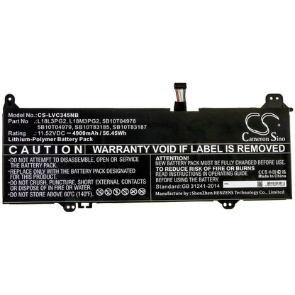 Replacement Battery for Lenovo  14e ChromeBook 81MH000YAU – Notebook, Laptop – 4900mAh / 56.45Wh / 11.52V