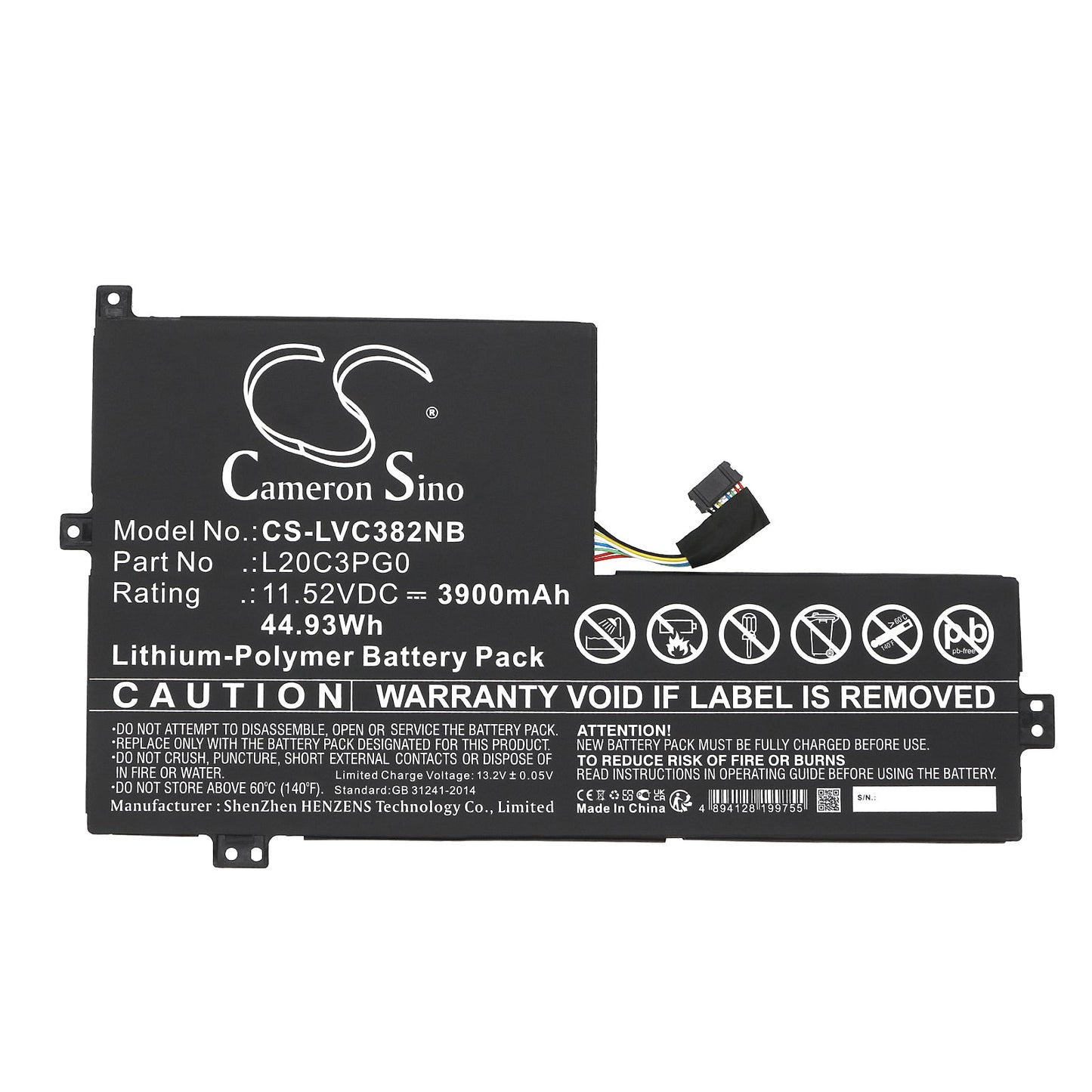 Replacement Battery for Lenovo  100e Chromebook Gen 3 82UY0001 – Notebook, Laptop – 3900mAh / 44.93Wh / 11.52V