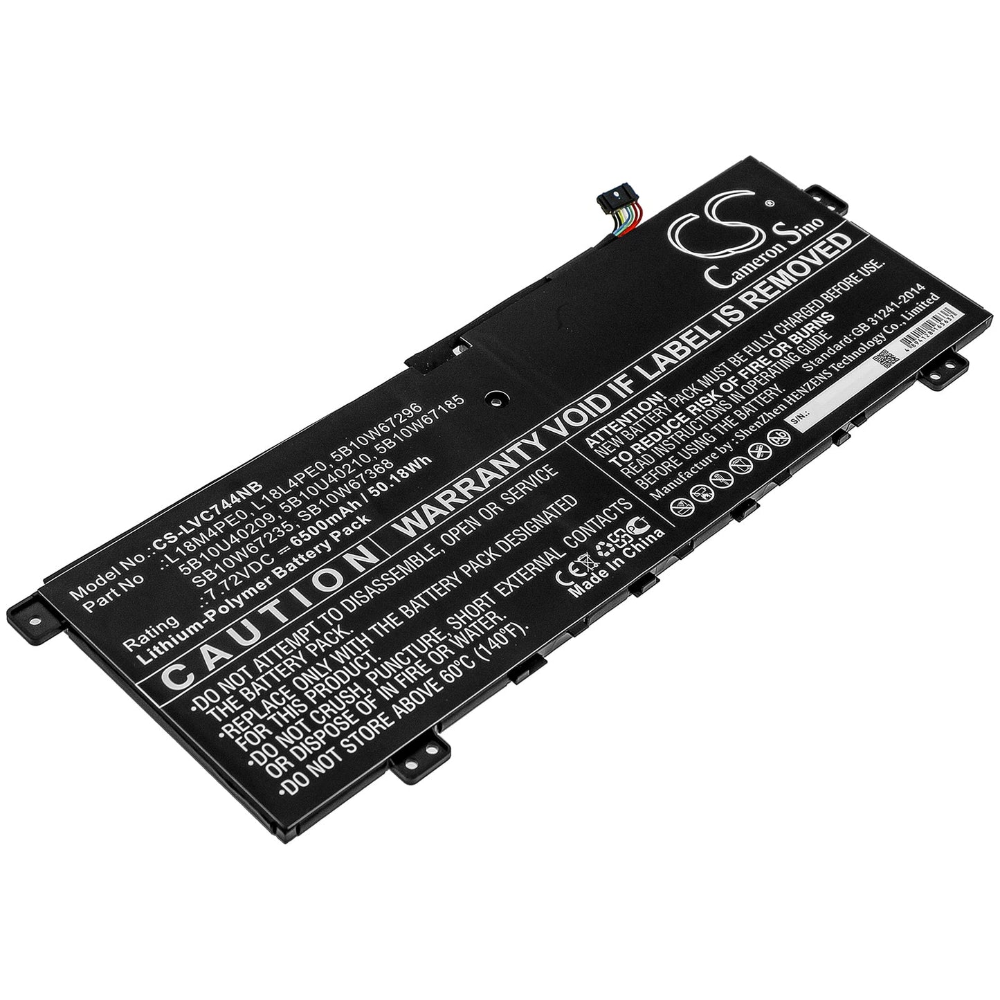 Replacement Battery for Lenovo  Yoga C740 14 – Notebook, Laptop – 6500mAh / 50.18Wh / 7.72V