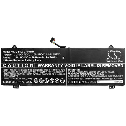 Replacement Battery for Lenovo  Yoga 14C 2021 – Notebook, Laptop – 4600mAh / 70.66Wh / 15.36V
