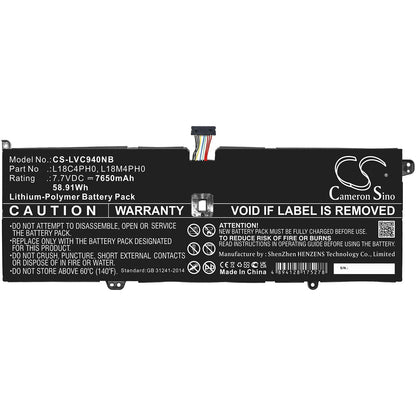 Replacement Battery for Lenovo  Yoga C940 SP/A – Notebook, Laptop – 7650mAh / 58.91Wh / 7.7V