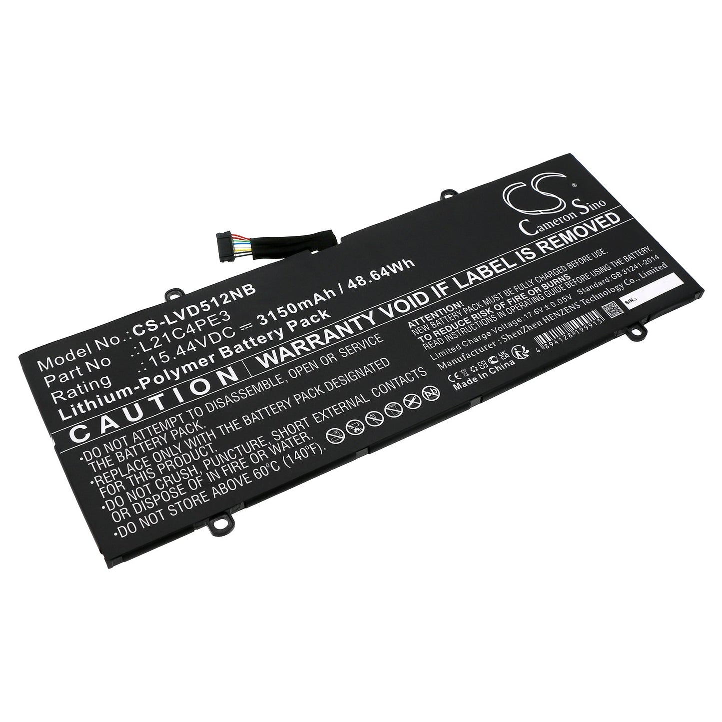 Replacement Battery for Lenovo  IdeaPad Duet 5 12IAU7 82TQ0002 – Notebook, Laptop – 3150mAh / 48.64Wh / 15.44V