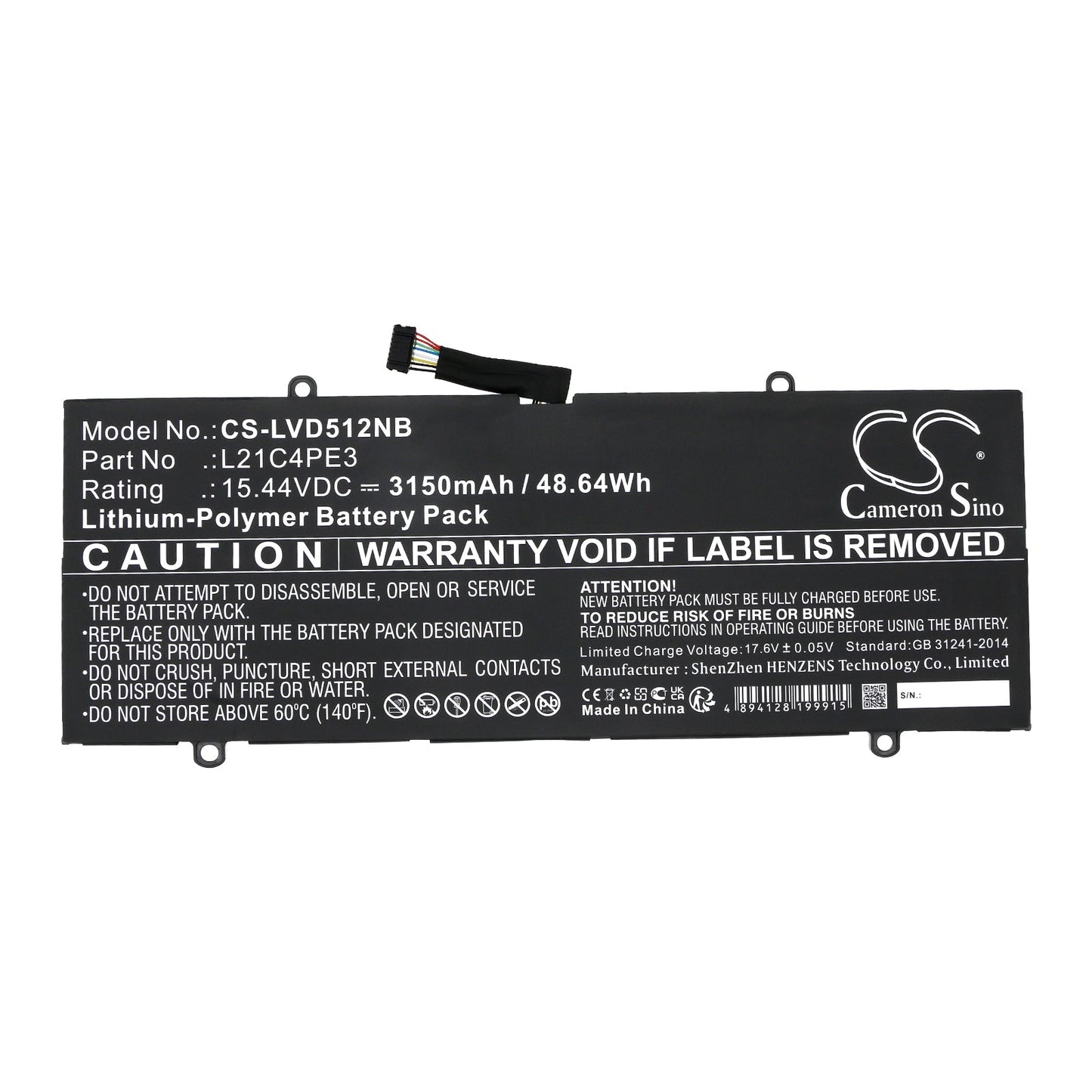Replacement Battery for Lenovo  IdeaPad Duet 5 12IAU7 82TQ0002 – Notebook, Laptop – 3150mAh / 48.64Wh / 15.44V