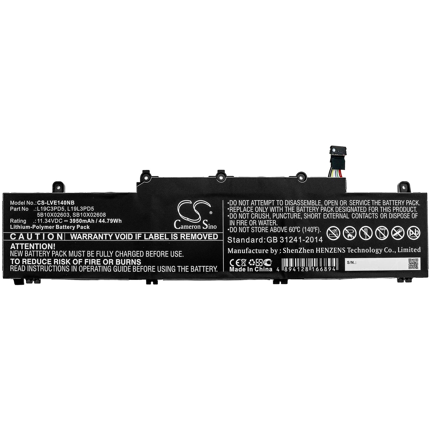 Replacement Battery for Lenovo  ThinkPad E14 Gen 2 – Notebook, Laptop – 3950mAh / 44.79Wh / 11.34V