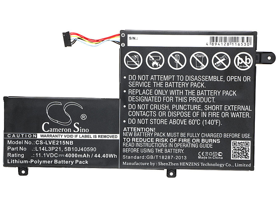 Replacement Battery for Lenovo  510S – Notebook, Laptop – 4000mAh / 44.40Wh / 11.1V