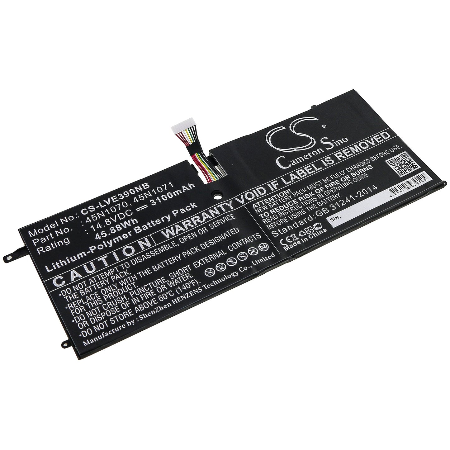 Replacement Battery for Lenovo  ThinkPad X1 Carbon – Notebook, Laptop – 3100mAh / 45.88Wh / 14.8V