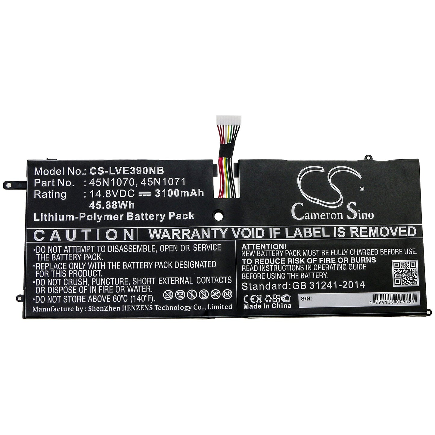 Replacement Battery for Lenovo  ThinkPad X1 Carbon – Notebook, Laptop – 3100mAh / 45.88Wh / 14.8V