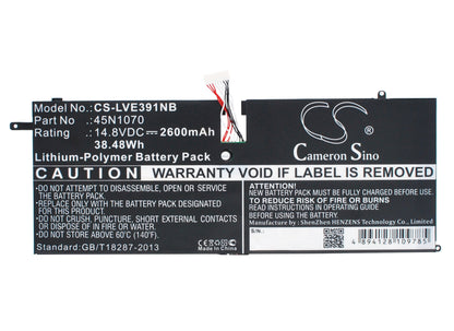 Replacement Battery for Lenovo  ThinkPad X1 Carbon 3444 – Notebook, Laptop – 2600mAh / 38.48Wh / 14.8V