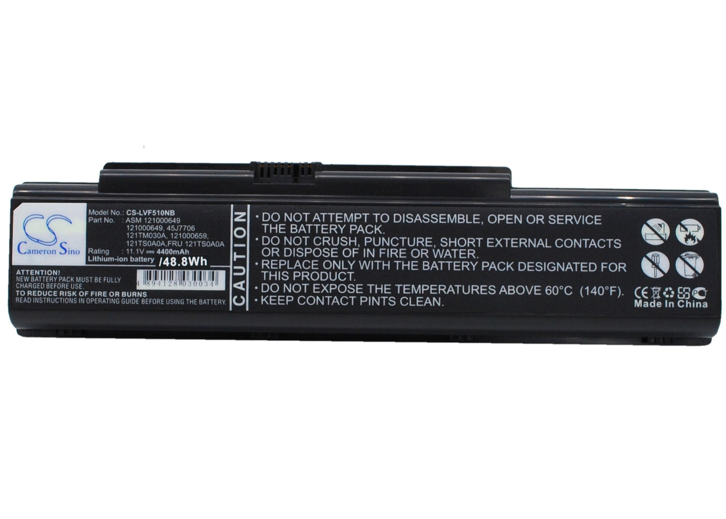 Replacement Battery for Lenovo  3000 Y500 – Notebook, Laptop – 4400mAh / 48.84Wh / 11.1V