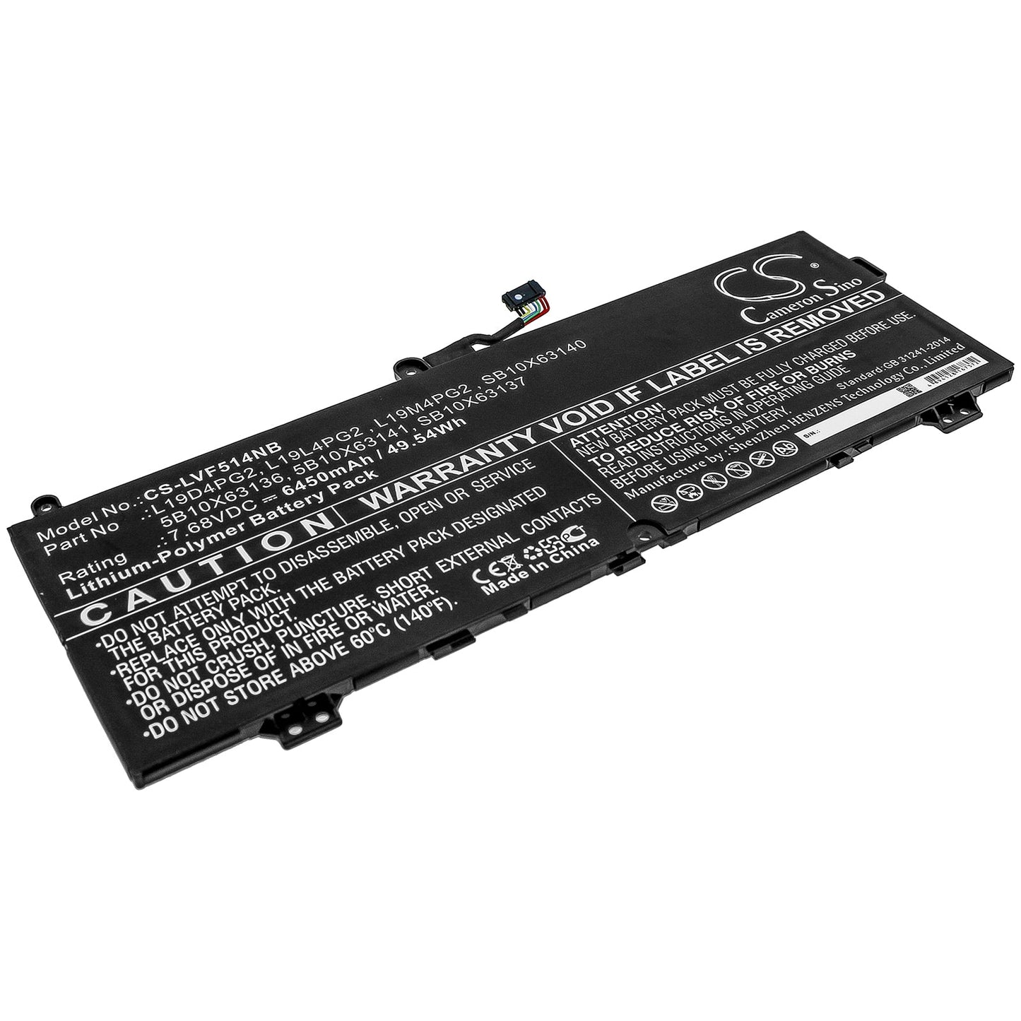 Replacement Battery for Lenovo  C13 Yoga Gen 1 Chromebook-20UY – Notebook, Laptop – 6450mAh / 49.54Wh / 7.68V