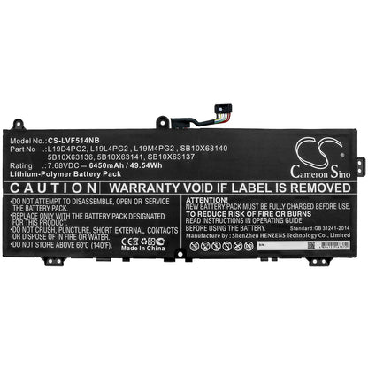 Replacement Battery for Lenovo  C13 Yoga Gen 1 Chromebook-20UY – Notebook, Laptop – 6450mAh / 49.54Wh / 7.68V