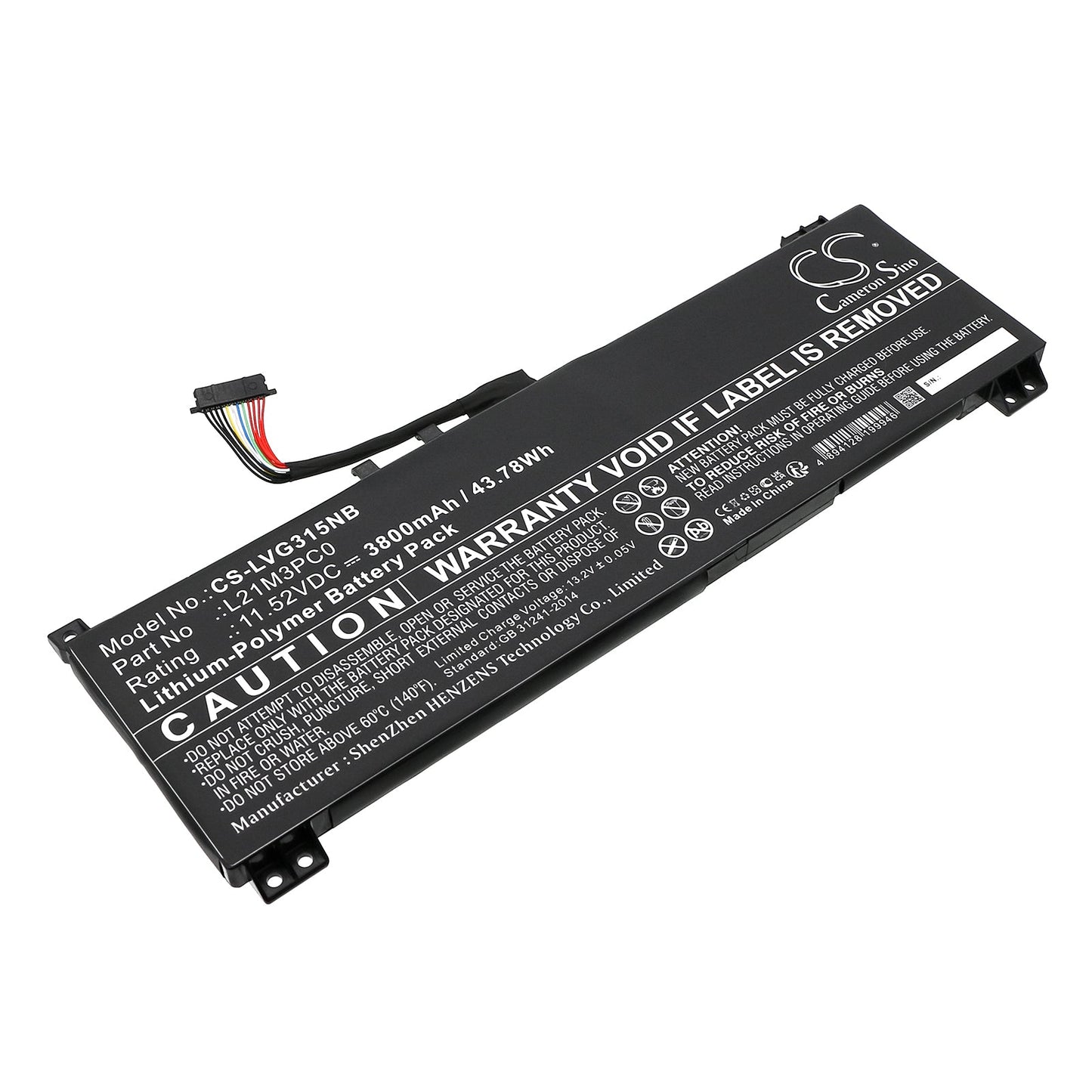 Replacement Battery for Lenovo  IdeaPad Gaming 3 15ARH7 82SB00 – Notebook, Laptop – 3800mAh / 43.78Wh / 11.52V