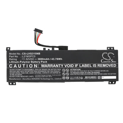 Replacement Battery for Lenovo  IdeaPad Gaming 3 15ARH7 82SB00 – Notebook, Laptop – 3800mAh / 43.78Wh / 11.52V