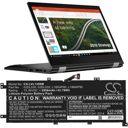 Replacement Battery for Lenovo  ThinkPad L13 – Notebook, Laptop – 2850mAh / 43.78Wh / 15.36V