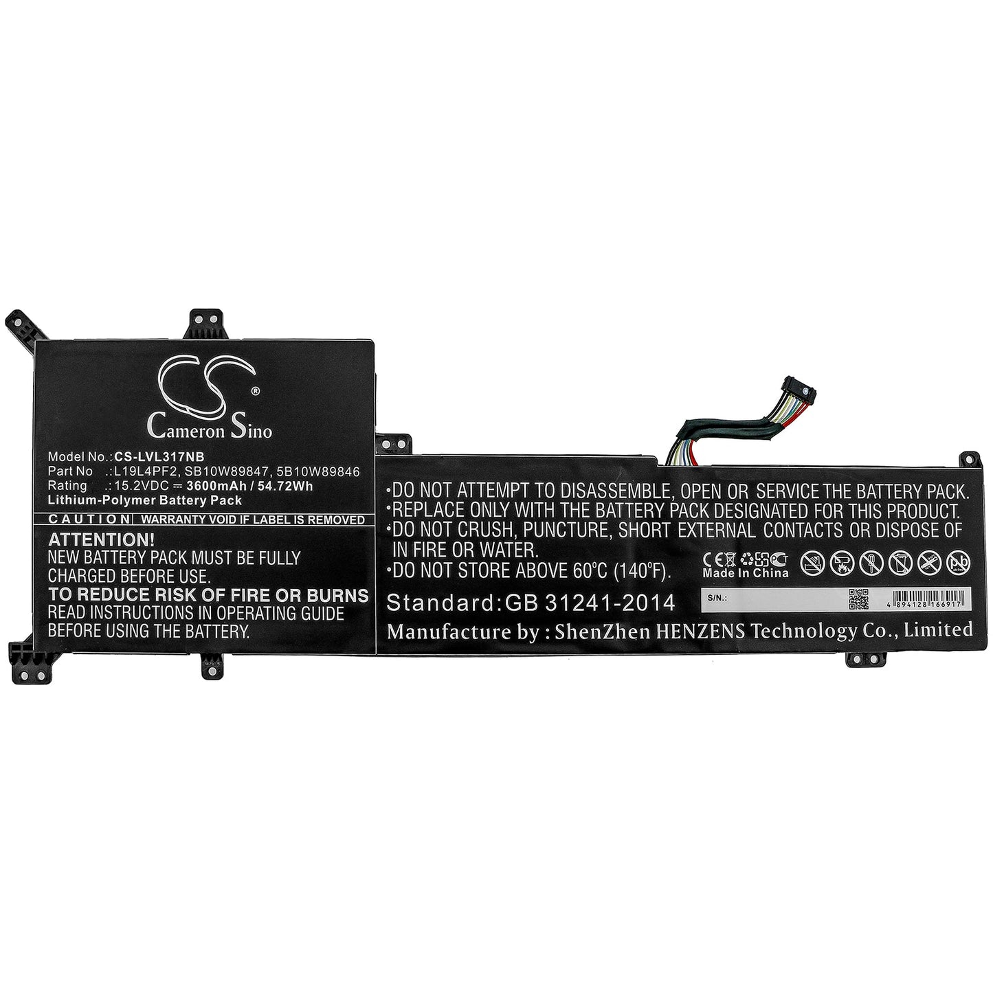 Replacement Battery for Lenovo  IdeaPad 3-17ADA05 – Notebook, Laptop – 3600mAh / 54.72Wh / 15.2V