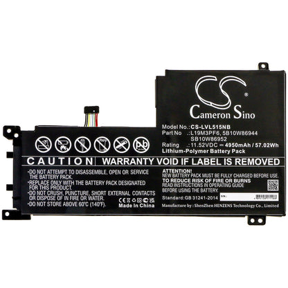 Replacement Battery for Lenovo  IdeaPad 5-15IIL05 – Notebook, Laptop – 4950mAh / 57.02Wh / 11.52V