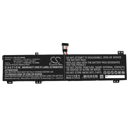 Replacement Battery for Lenovo  Legion 5 15ACH 82JU00BRGE – Notebook, Laptop – 5100mAh / 78.34Wh / 15.36V