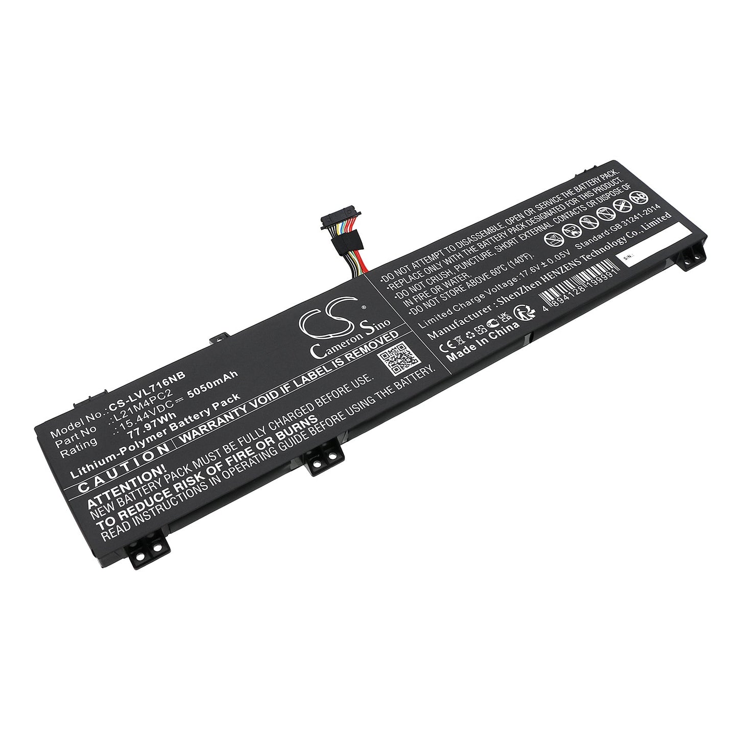 Replacement Battery for Lenovo  Legion 7 16ARHA7 82UH0000US – Notebook, Laptop – 5050mAh / 77.97Wh / 15.44V