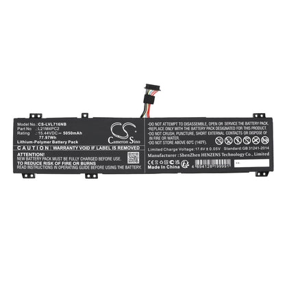 Replacement Battery for Lenovo  Legion 7 16ARHA7 82UH0000US – Notebook, Laptop – 5050mAh / 77.97Wh / 15.44V