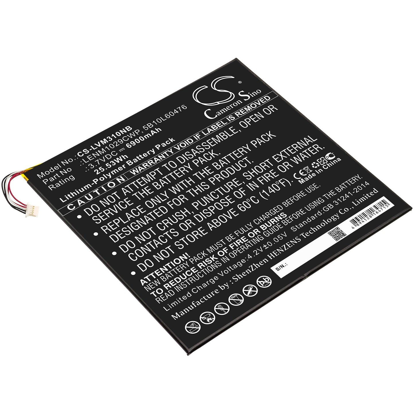 Replacement Battery for Lenovo  Miix 300 – Notebook, Laptop – 6900mAh / 25.53Wh / 3.7V