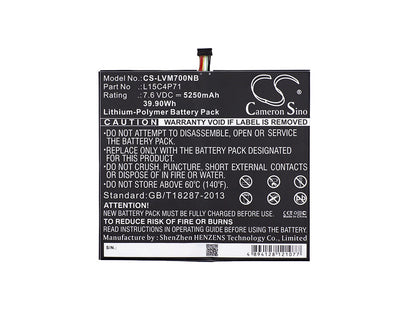 Replacement Battery for Lenovo  IdeaPad Miix 700-12ISK – Notebook, Laptop – 5250mAh / 39.90Wh / 7.6V