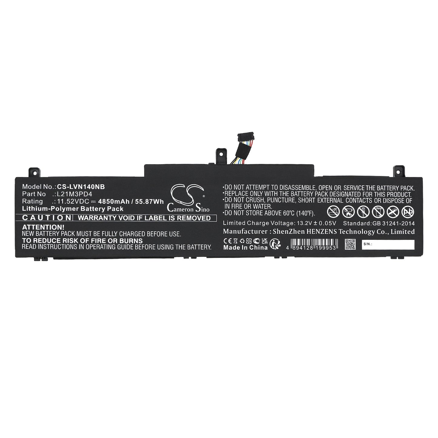 Replacement Battery for Lenovo  ThinkPad Neo 14 – Notebook, Laptop – 4850mAh / 55.87Wh / 11.52V