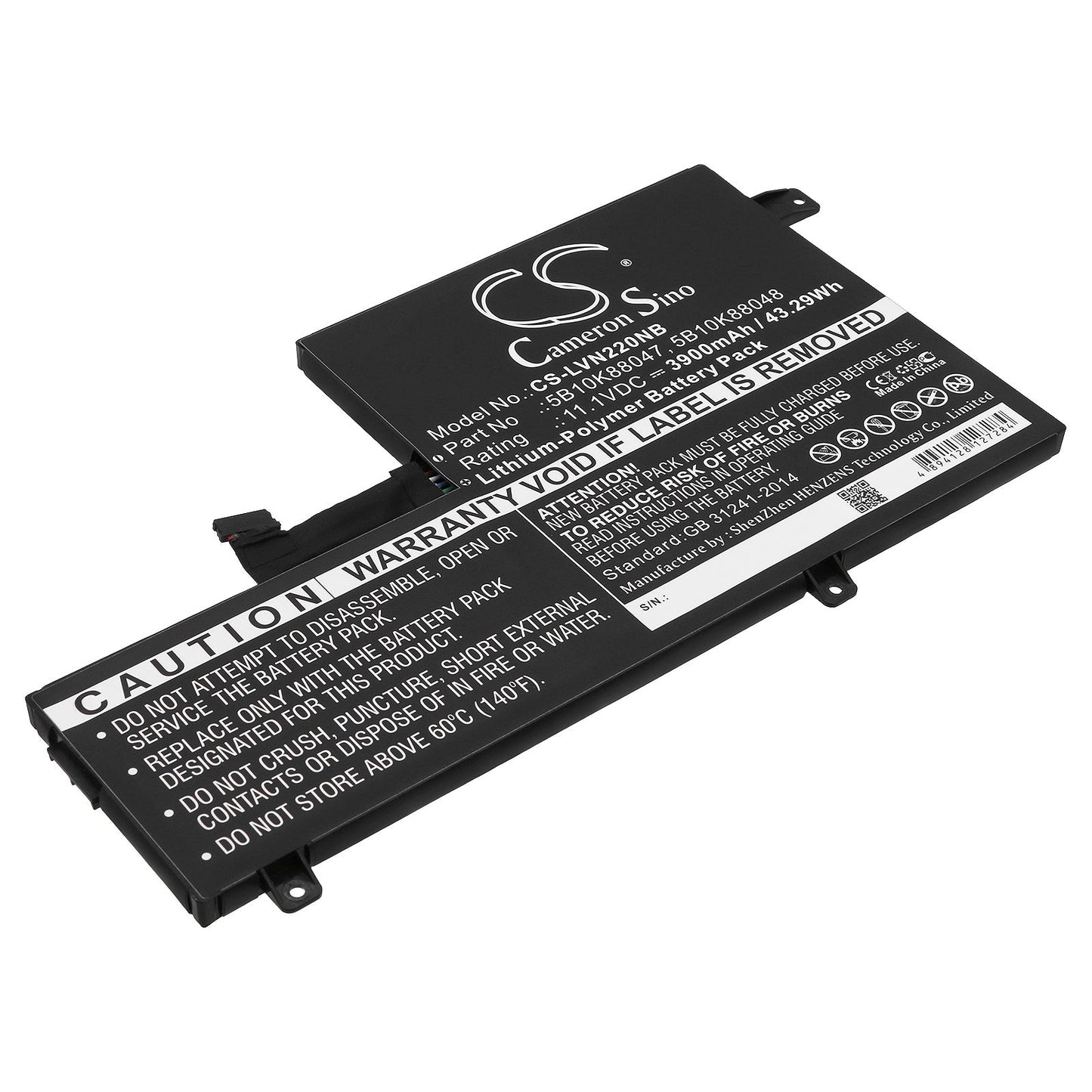 Replacement Battery for Lenovo  80VH0001US – Notebook, Laptop – 3900mAh / 43.29Wh / 11.1V