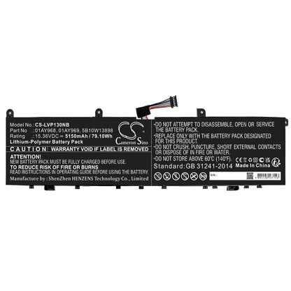 Replacement Battery for Lenovo  ThinkPad P1 – Notebook, Laptop – 5150mAh / 79.10Wh / 15.36V