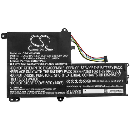 Replacement Battery for Lenovo  Flex 4-1470 – Notebook, Laptop – 4550mAh / 51.87Wh / 11.4V