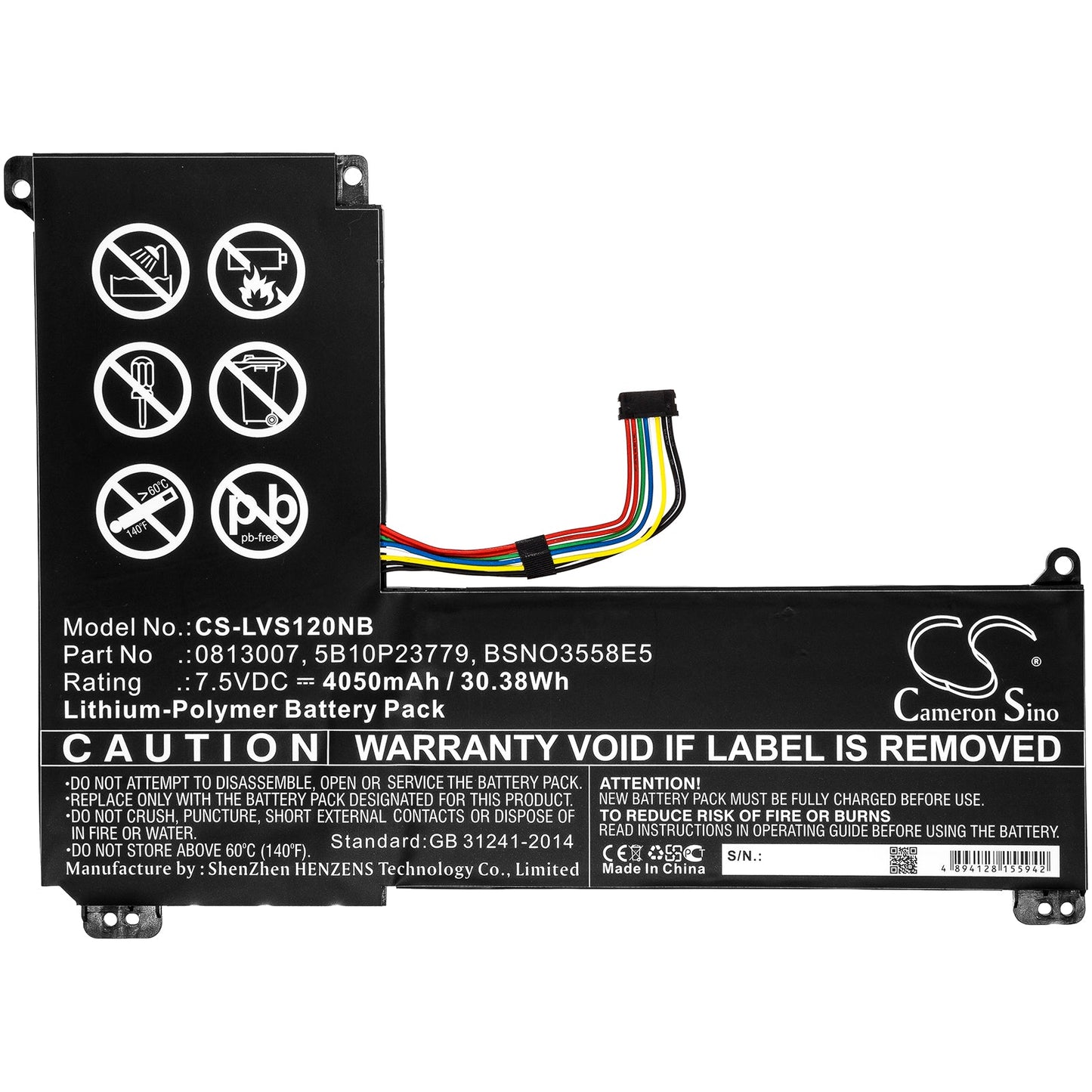 Replacement Battery for Lenovo  Ideapad 120S-14 – Notebook, Laptop – 4050mAh / 30.38Wh / 7.5V